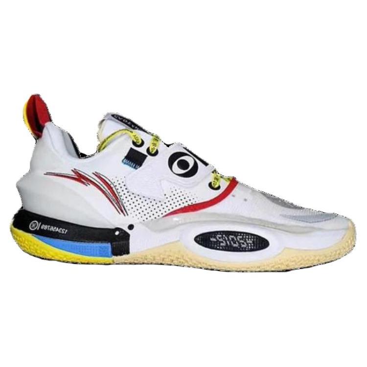 New Solestage x LiNing All City 10 Wade Anti Slip Wear Resistant Low Top Basketball Shoes Men's White Red Yellow ABAS173-4