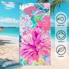 Tropical Floral Bath Towel - Vibrant Pink Design, Soft Absorbent, Perfect for Summer Relaxation, Adds Beauty To Your Beach Days