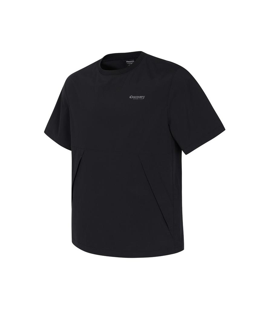 DISCOVERY EXPEDITION Uni Freshvent Lightweight Woven Training Short Sleeve T-Shirt (Black)