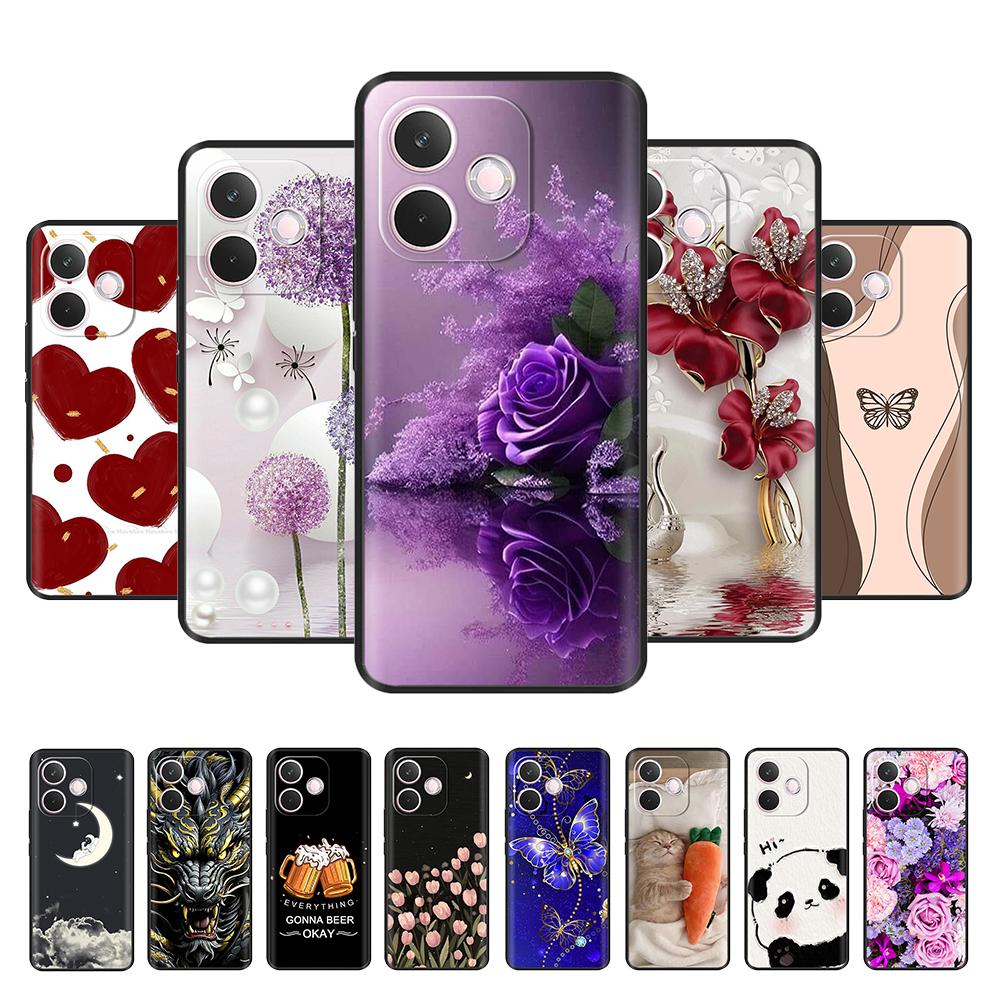 For Oppo A5 Pro 5G Case Printed Flower Soft Liquid Silicone Shell Back Cover For OPPO A5 Pro 5G Global Cover for OPPOA5Pro Cases