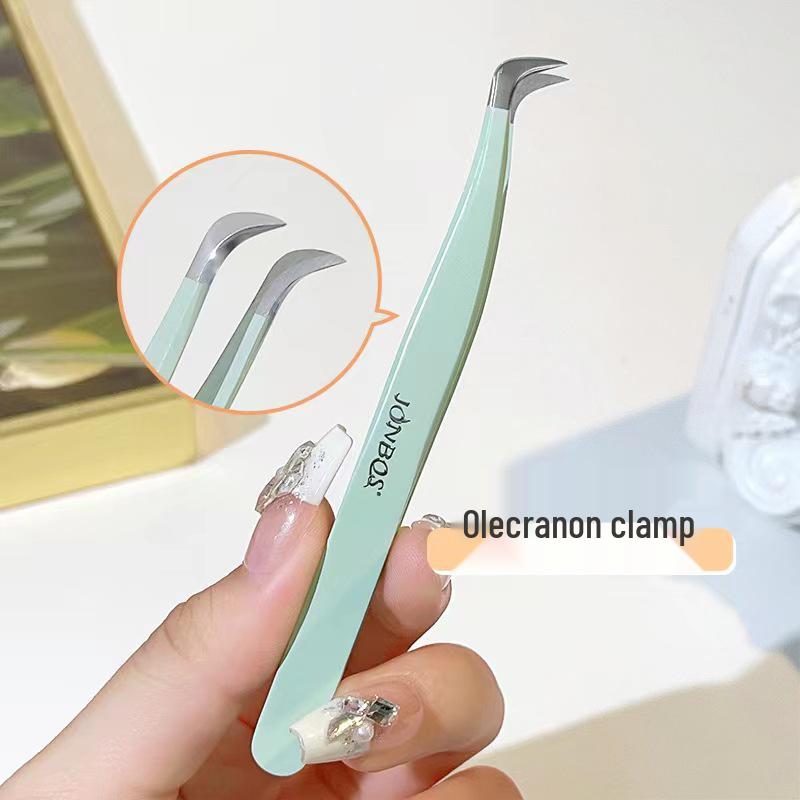 Jiaobosi Gold Feather False Eyelash Tweezers - Beginner Makeup Tool for Eyelash Grafting and Expert Application