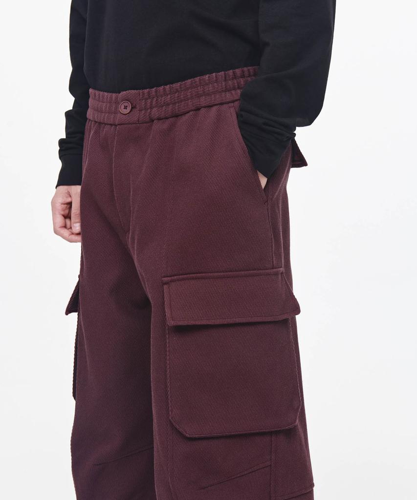 Aepeuteopeulei Wide Military Cargo Pants Burgundy