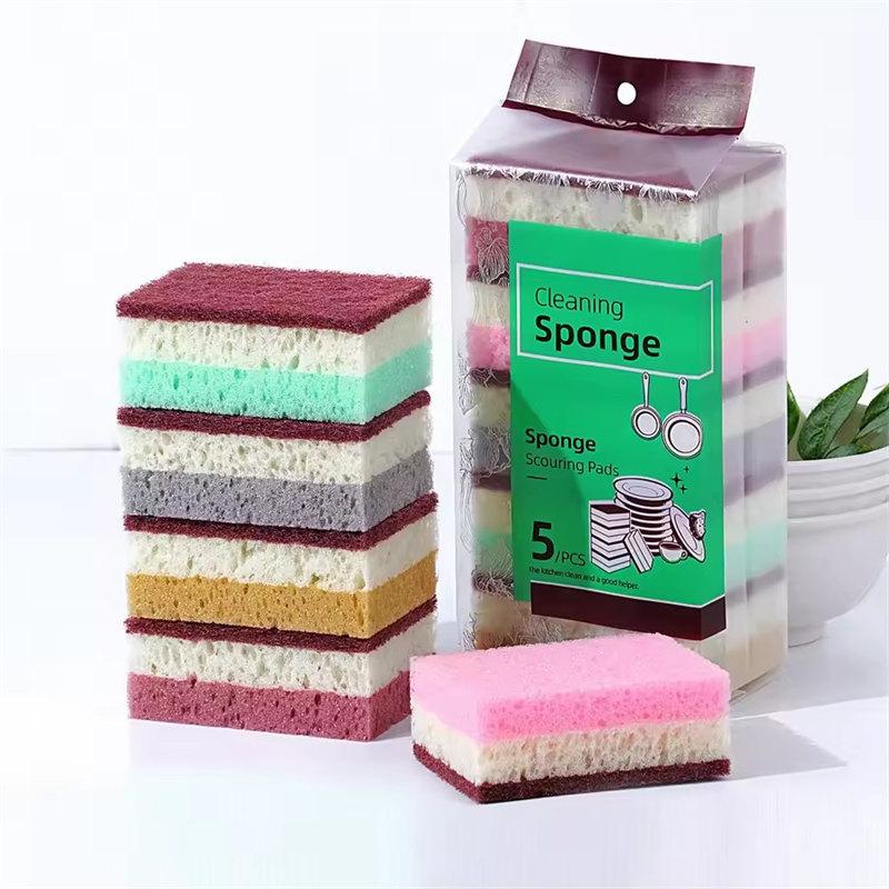 High density sponge cleaning cloth, dishwashing cloth, non greasy kitchen and catering supplies, sponge brush, pot and bowl