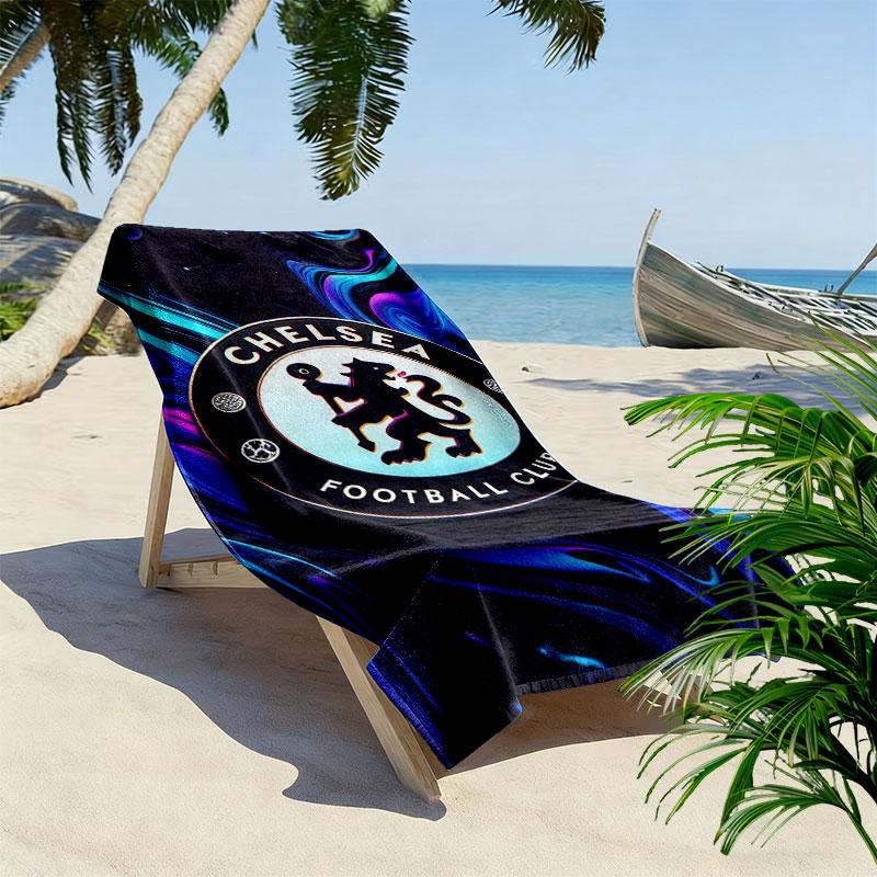 Chelsea FC Logo Aufdruck Strandtuch, Großes Weiches Schnelltrocknendes Handtuch für Strand Camping Schwimmen