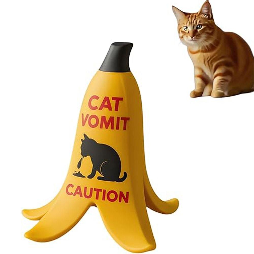 Banana Peel Shape Cat Vomit Caution Sign Gift Warning Sign Cute Dog Vomit Sign  for Home Office