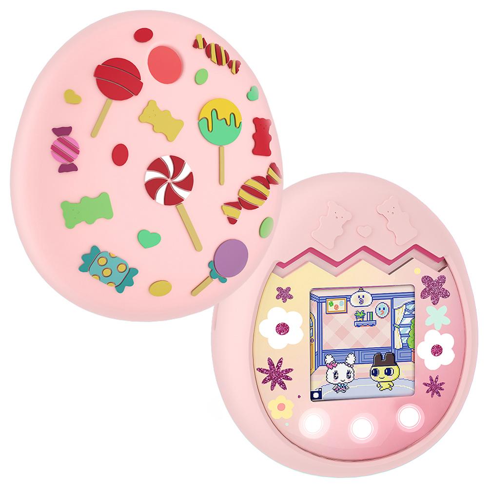 Silicone Protective Cover Shockproof Soft Case Cover with Carabiner Protective Skin Sleeve Shell Compatible with Tamagotchi Pix