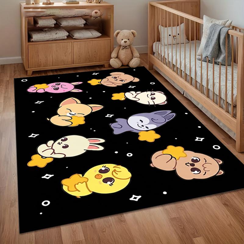 

Area Rug Carpet Soft Non Slip Cute Cartoon Animals Holding Star Floor Mat for Nursery Bedroom Living Room Kids Room Home Decor 40cm x 60cm