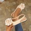 Leisure Pointed Toe Sandals Women 2025 Summer Suede Flat Heels Shoes Women Big Flower Slip On Daily White Shoes