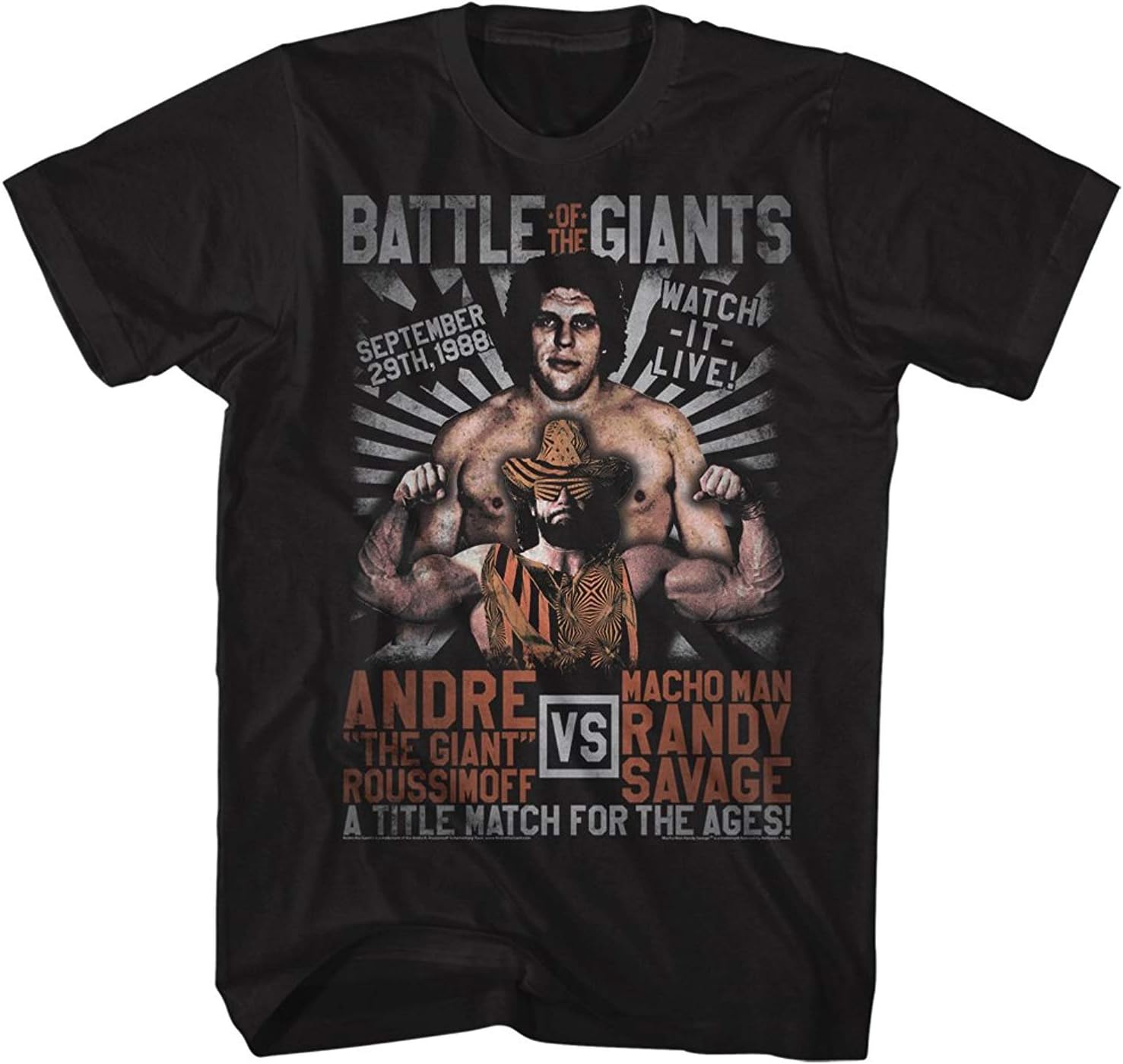 AE Designs Andre The Giant Shirt VS Macho Man Randy Savage T-Shirt Unisex T-Shirt L