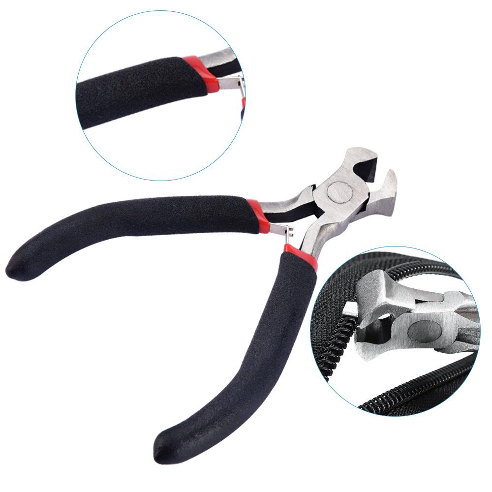Zinc Alloy Nylon Zipper Puller Set & 4.5-inch Top Cutting Pliers Repair Kit