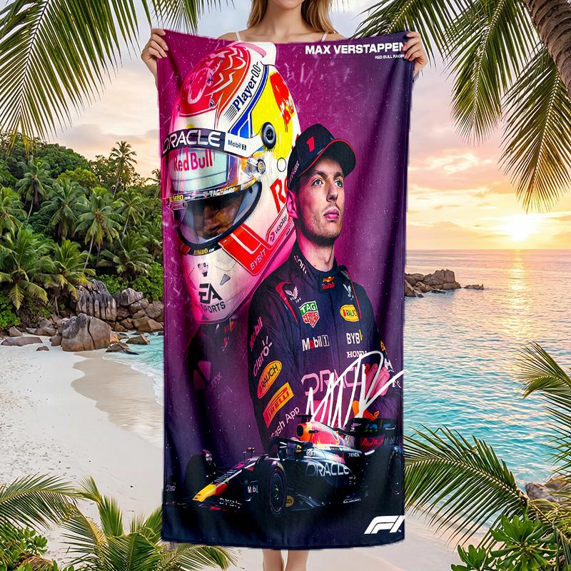 Asciugamano da Spiaggia alla Moda Max Verstappen Portatile Morbido Asciugatura Rapida per Nuoto Campeggio Vacanze