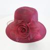 Eugen yarn flower pot hat middle-aged fashion elegant bucket hat women's summer sunshade mesh hat
