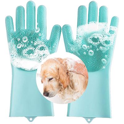 Pet Dog Bath Foam Silicone Gloves