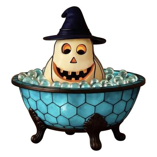 Halloween Ghost Bubble Bath Lamp Spooky Reading Book Cartoon Ghost Decorative Lamp Home Office Desktop Decoration