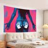 1Pc Neon Handprint Body Art Tapestry, Pop Art Female Figure Wall Hanging, Polyester 2D Print, Bold Room Decor For Bedroom, Gift