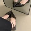 Fashion Solid Color Thick Soled High Heels Pointed Elegant Minimalist Single Shoes Women's Summer New Style Fashionable Versatile Shoes