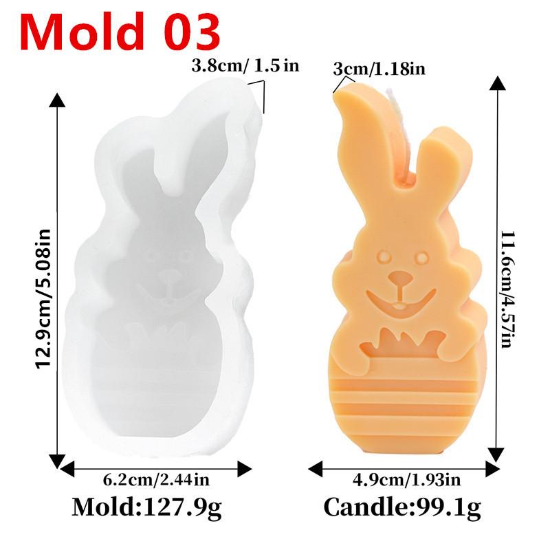 

Easter Bunny Holding Egg Silicone Candle Mold DIY Flat Big Ear Rabbit Egg Shape Candle Gypsum Crafts Home Decor Festival Gifts