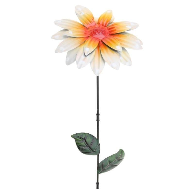 

3D Flowers Garden Stake Decorations Metal Floral Stake Outdoor Yard Lawn Ornament Flowerpots Stick Ground Insert Garden 1