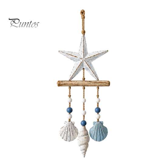 Decorazione da Appendere per Portico Costiero, Ornamento da Parete in Legno Illuminato, Cartello Nautico con Pesce, Conchiglia, Stella Marina e Ornamenti, Luci LED Calde, Casa al Mare per