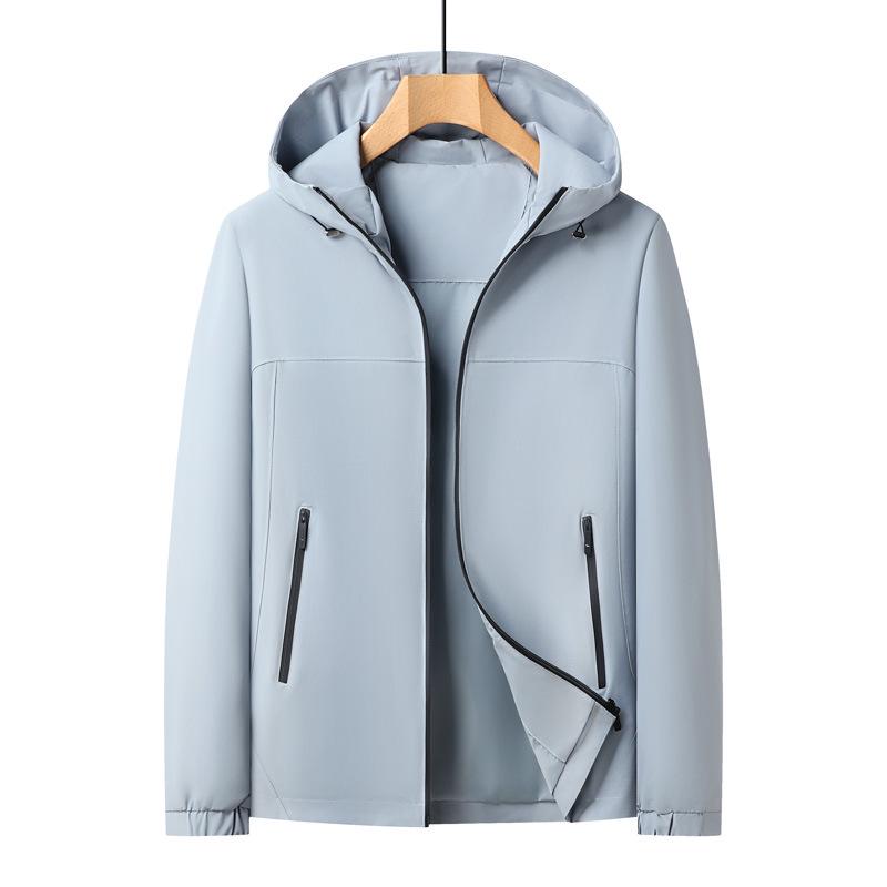 Men's Thin Hooded Cropped Jacket: Spring-Autumn 2026 Business Casual Outerwear