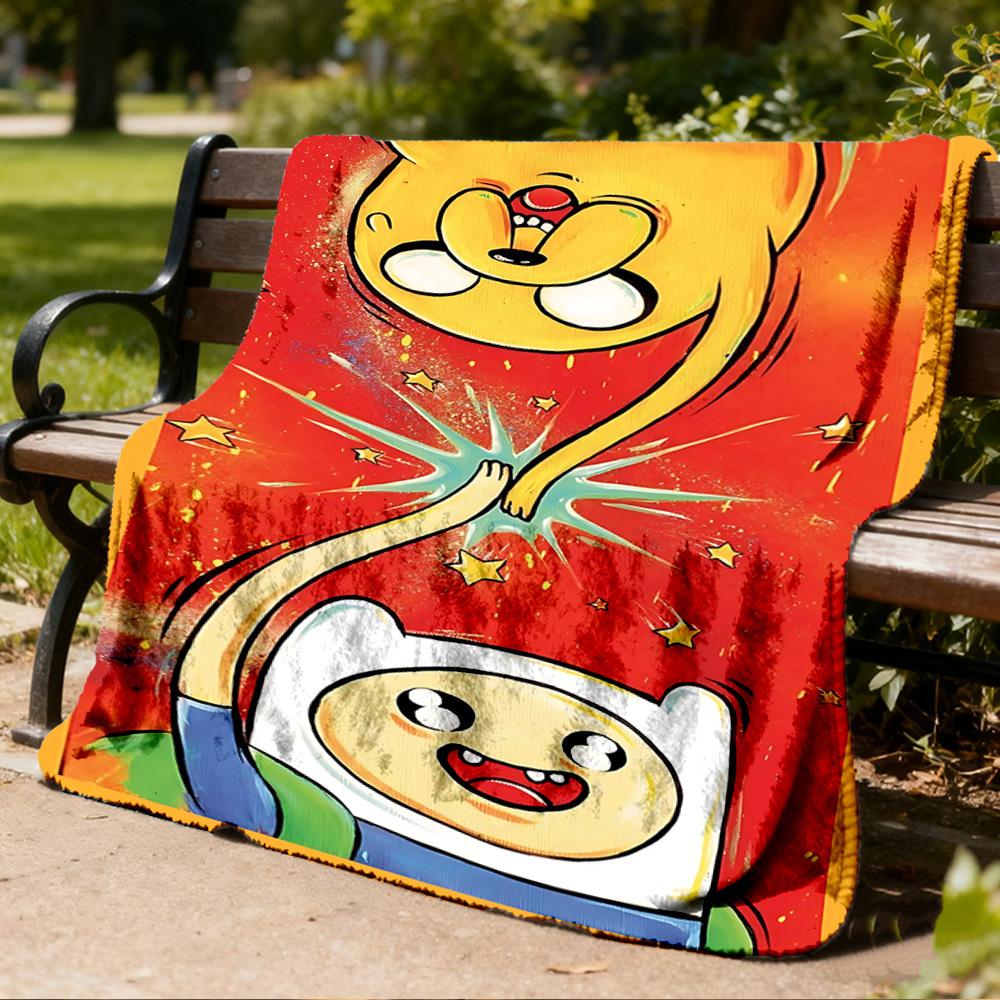 1 pezzo Coperta in Flanella da Esterno Adventure Time Morbida, Leggera e Calda
