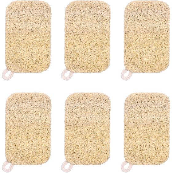 6 PCS Natural Loofah Dish Sponge,2.3 * 4,3 Inches Loofah Kitchen Sponge,Eco Sponges Kitchen,Natural Sponges for Dishes,No Damage Tableware