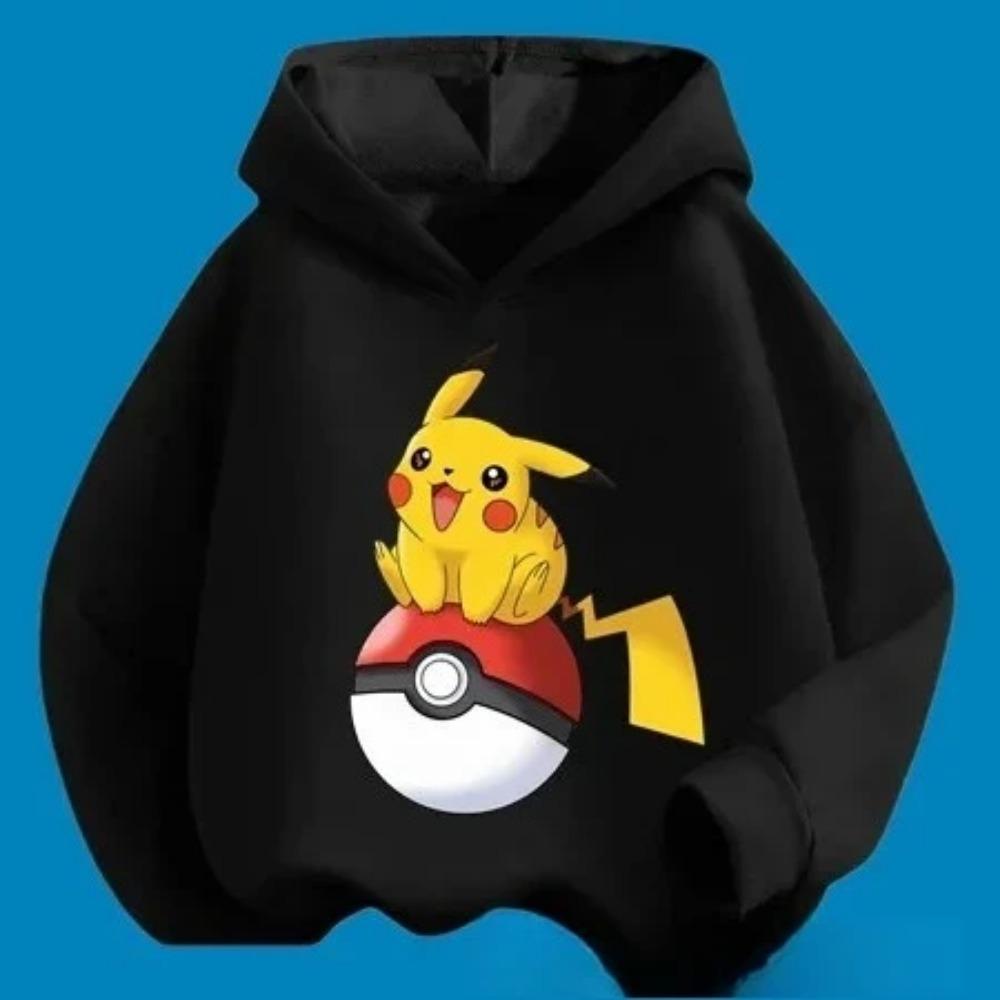 2025 Nová kreslená mikina s roztomilým potiskem Pikachu pro dívky, zimní horký prodej, ležérní pohodlná mikina, sportovní tričko