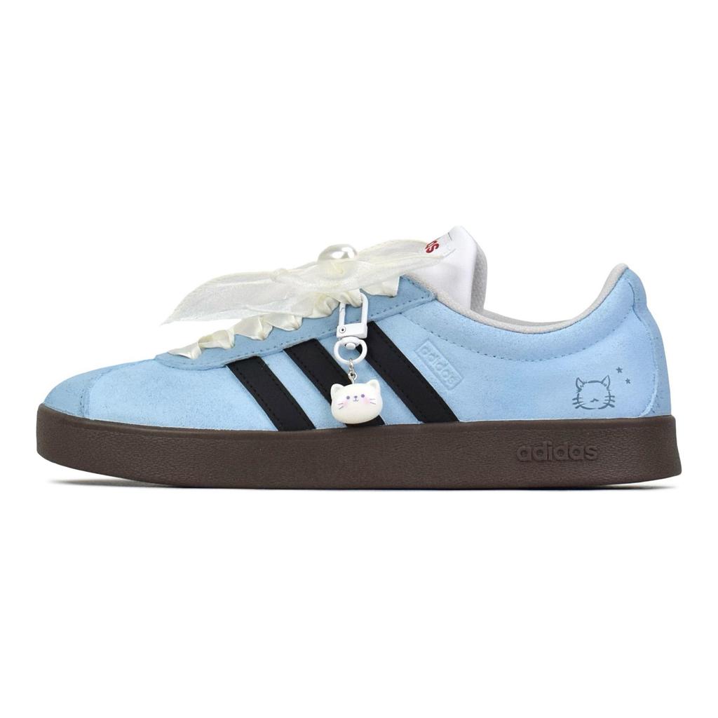 Adidas VL COURT 2.0 Slip Resistant Cushioning Abrasion Resistant Low top Skateboard Shoes Unisex Blue Black HQ1802(Team462-)