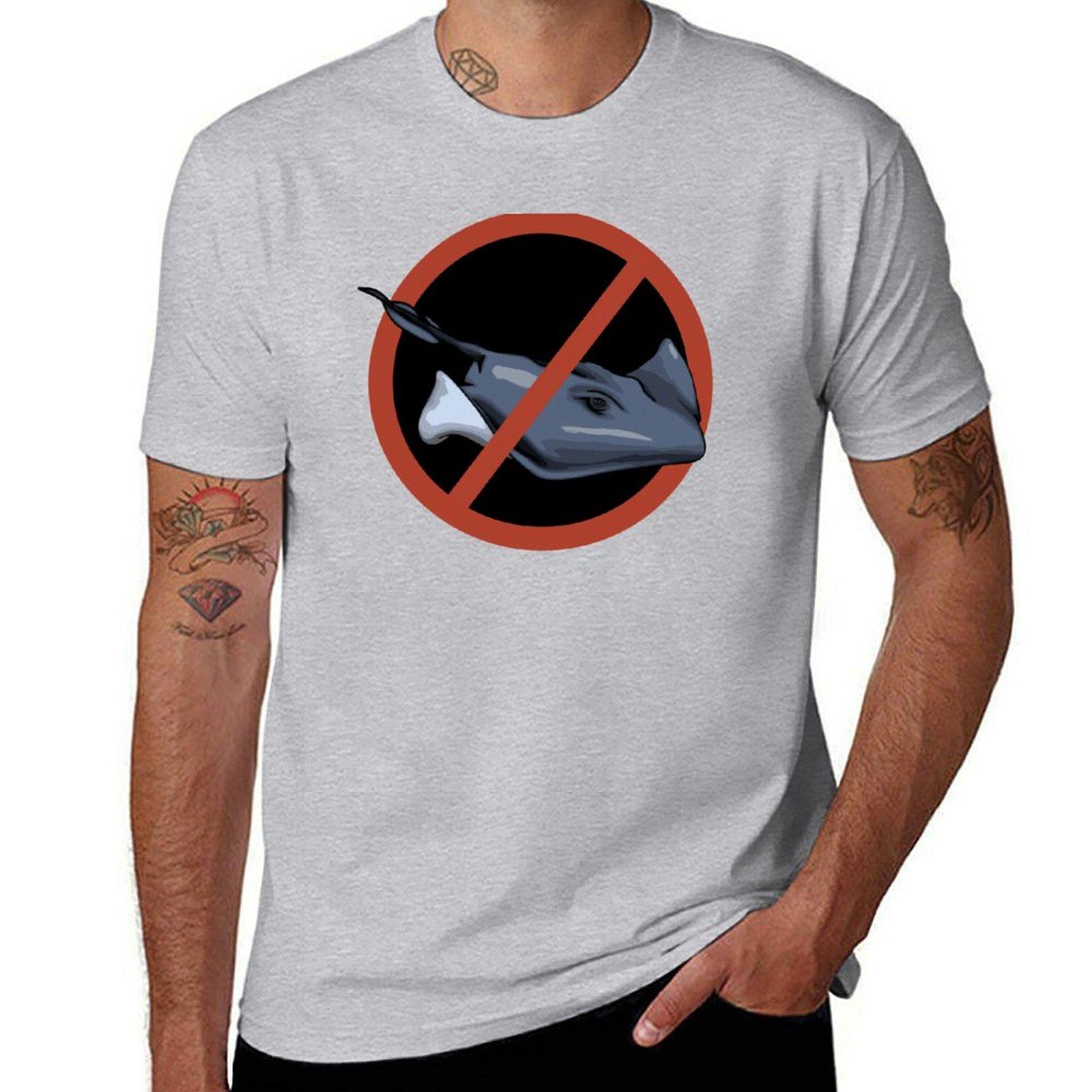 

No stingrays allowed Tshirt blacks Short sleeve tee summer tops mens white t shirts S