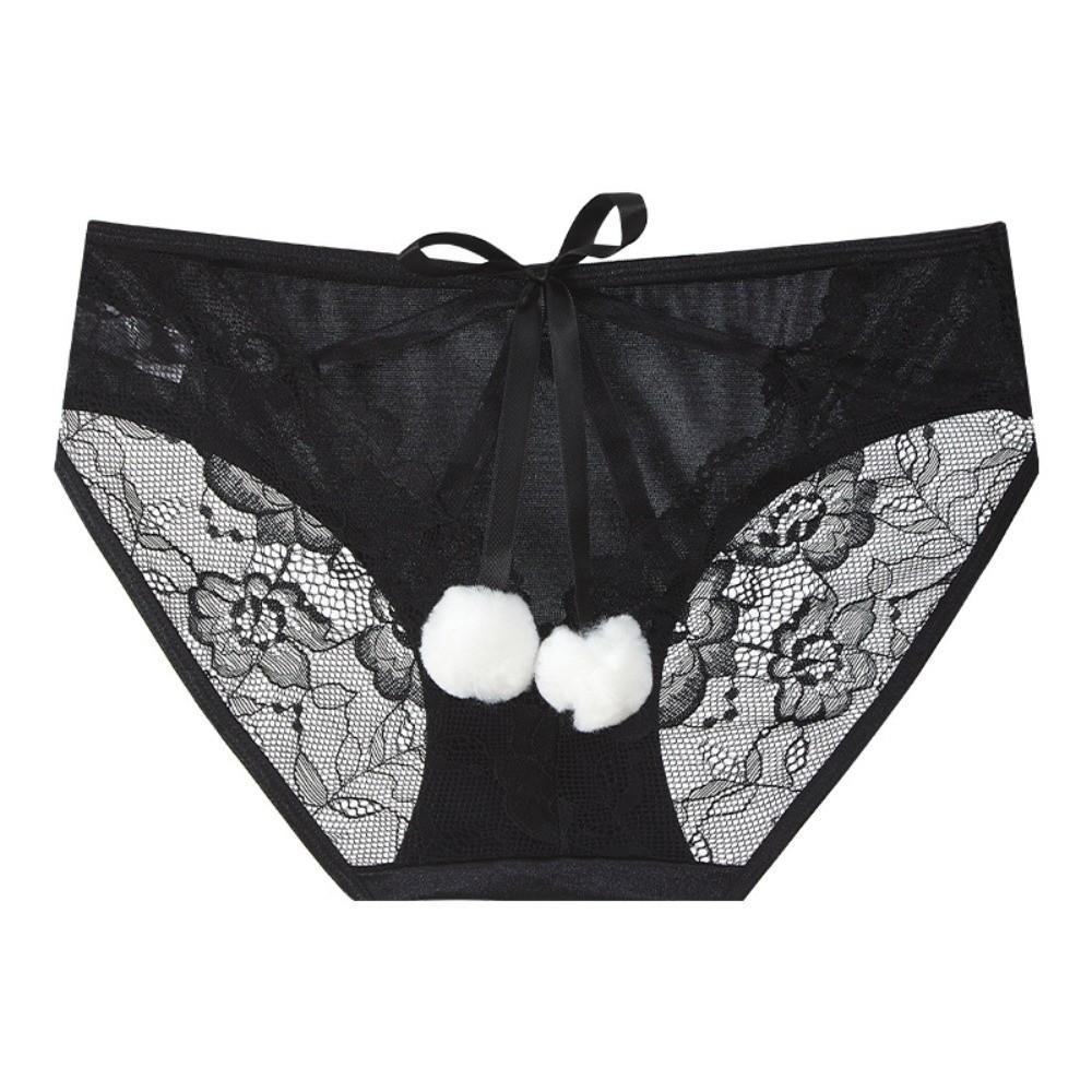 Low Waist Underwear for Women Bowknot Lace Underpants Breathable Lace Panties  Valentine's Day Gift