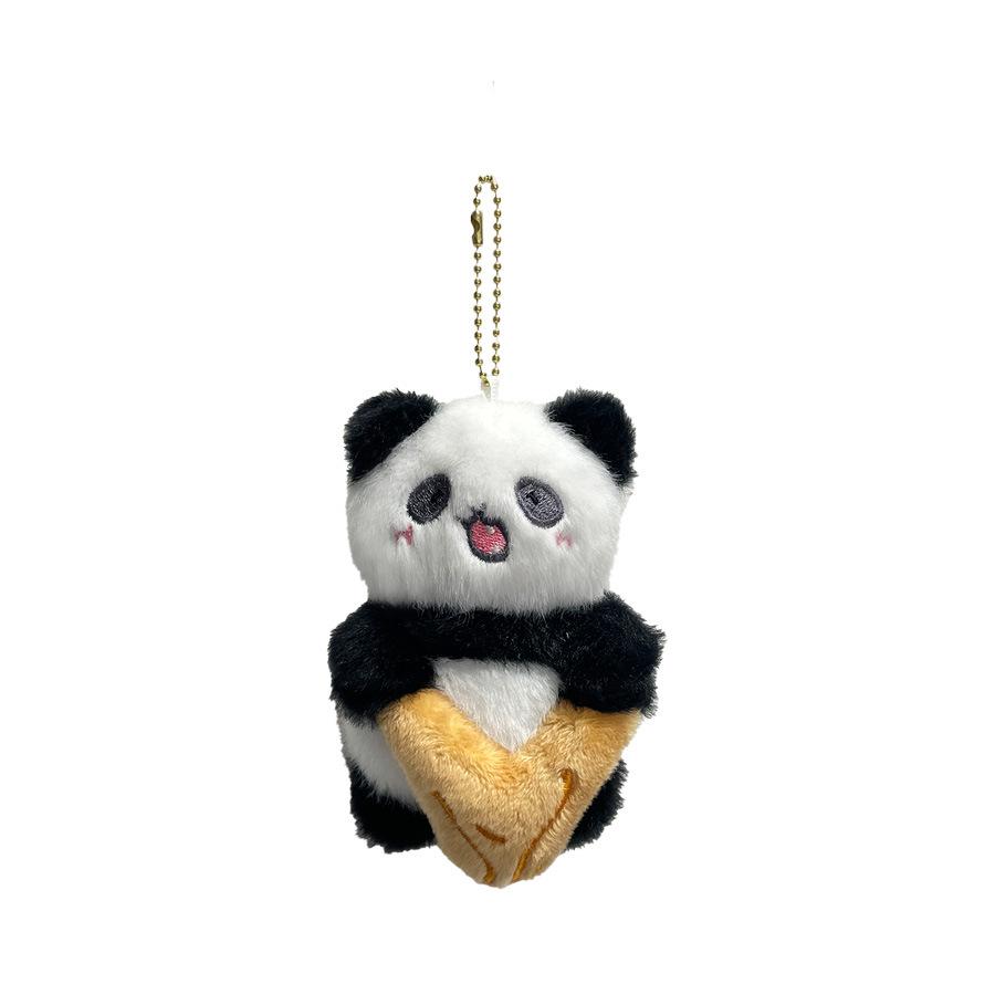 Mini Panda Charming Plush Toy Keychain Cute Animal Accessory For Bags And Cars