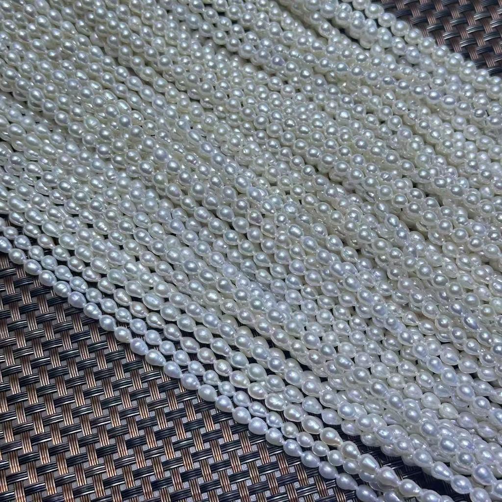 Freshwater Akoya Seed Bead Necklace 2-6mm Strong Luster Keshi Semi-Finished DIY Pearl Jewelry
