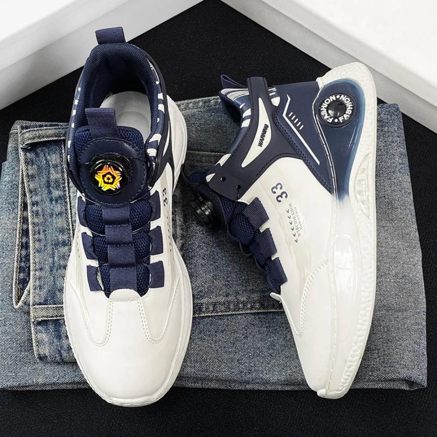 2025 MENS SHOES Mens Sneakers with Rotating Buckle Comfy Non Slip Lace Up Durable Shoes for Mens Outdoor Activities