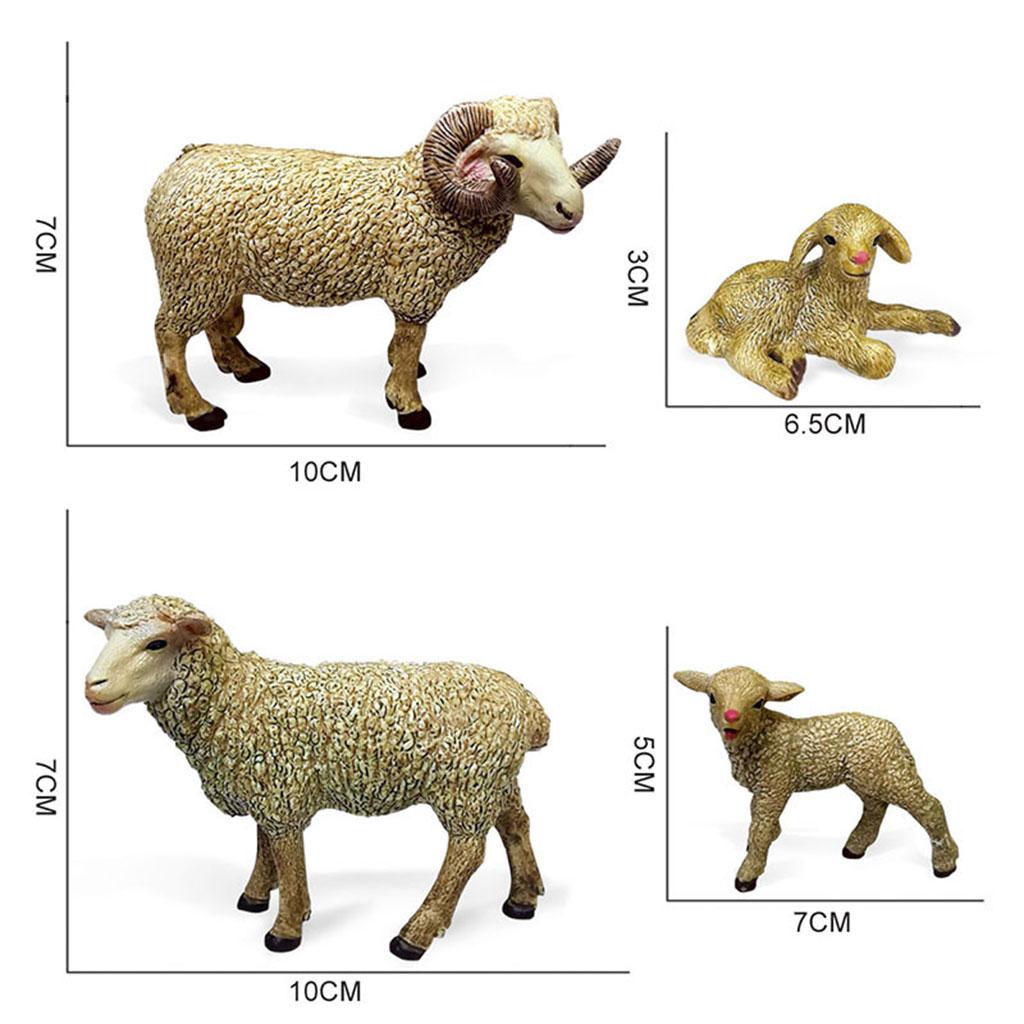 Sheep Animal Figurines, Simulation Zoo Farm for Kids Gift Home Desktop Decor