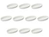 Set of 10 White Oval Pie Plates X X Pie Setomonohonpo 5-Inch [13 8.4 2.7 Cm] Plates, Ceramic,