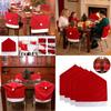 Christmas Decor Nonwoven Fabric Chair Cover With Festive Red Design For Holiday Dining