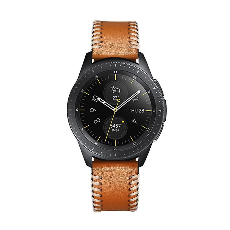 20mm Genuine Leather Watch Band Wristband with Hand Sewn Edges for Samsung Galaxy Watch Active