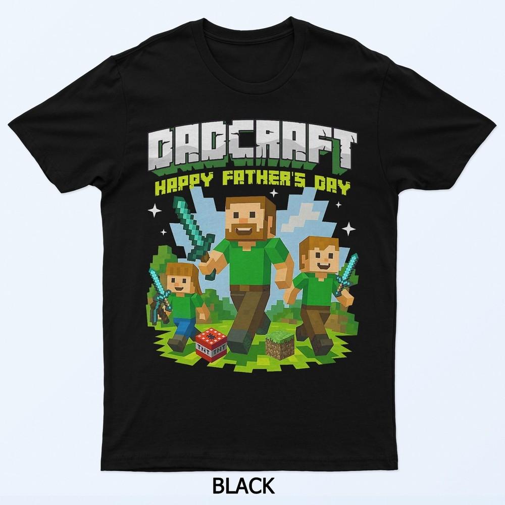 Dad Dadcraft Funny Gamer for Happy Father's Day Gaming Pixel T-Shirt