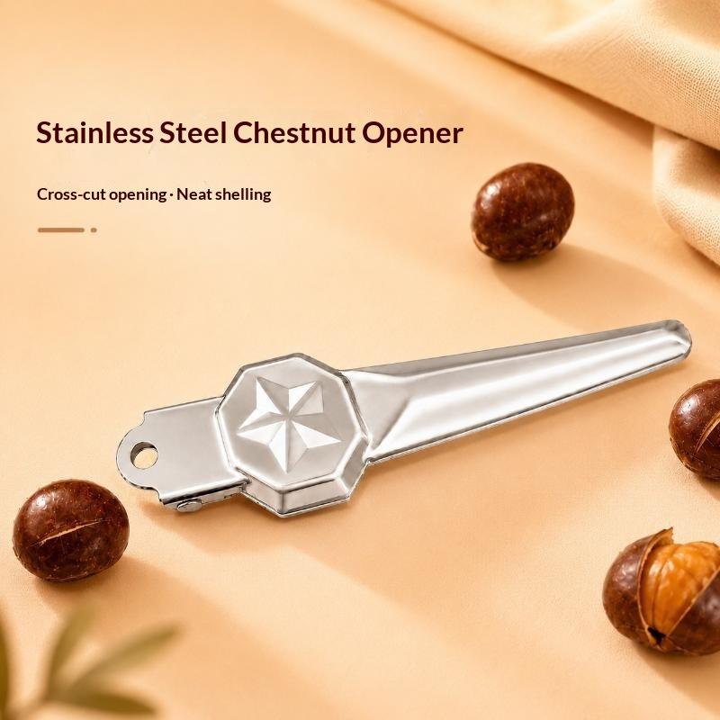 High - Quality Stainless Steel Two - In - One Chestnut Machine Kitchen Tool With Dry Bottle Opener Sheath And Cutter Function
