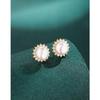 Sunflower Freshwater Pearl Stud Earrings, 925 Sterling Silver, Minimalist Design for Autumn/Winter, High-End Luxury for Women.