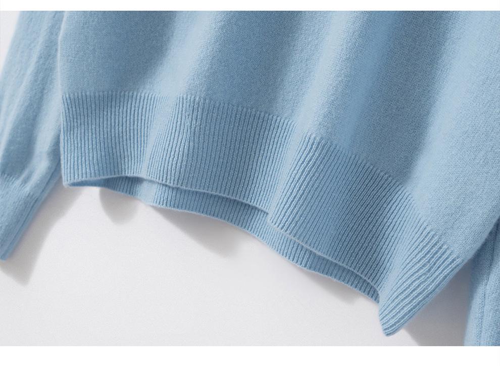 Elegant Cashmere Slim-Fit Sweater - Women's Autumn & Winter Knitwear with Small Lapel.