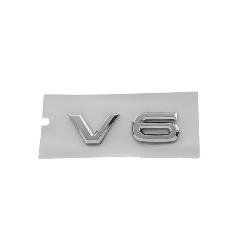 3D Premium ABS V6 Car Fender Trunk Rear Bonnet Decal Emblem Badge Sticker For MK4 MK5 MK6