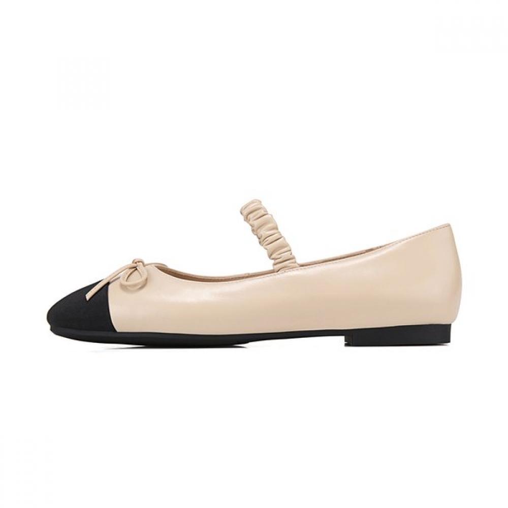 Barbara Leather Dorsal Pleat 1cm Mary Jane Flat Bbh537be