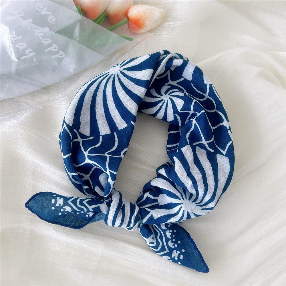 55 Cashew Cotton Linen Versatile Square Scarf - Women's Lightweight Summer/Autumn Accessory