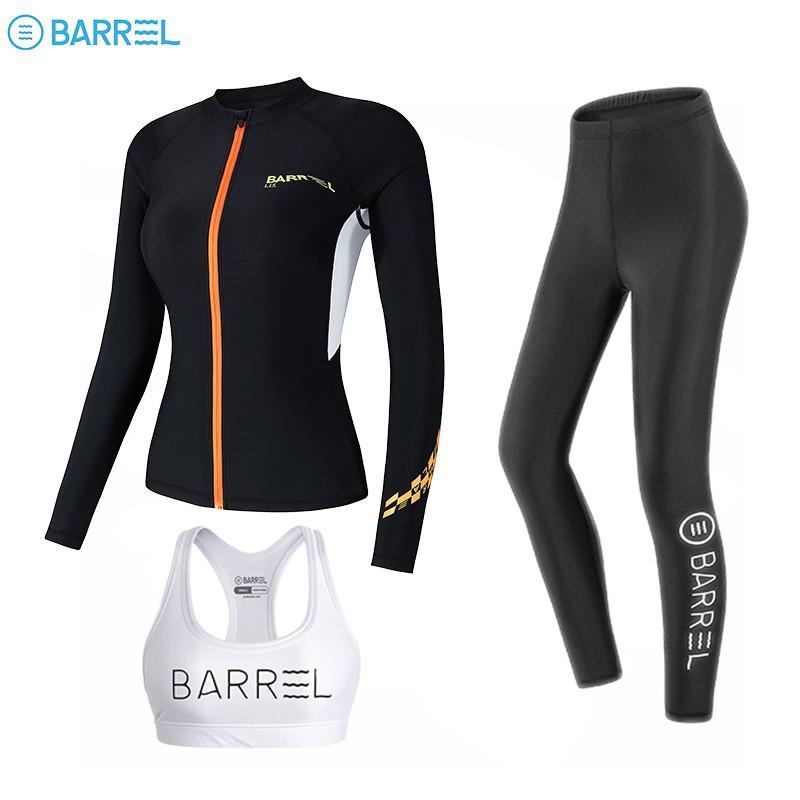 Womens UV Protection Rash Guard Set Long Sleeve Top Pants Swimming Snorkeling Diving Surfing
