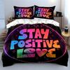 Colorful Motivational Poster Set Soft Comfortable Duvet Cover Bedding Set Included 1*Duvet Cover & 2*Pillowcases, Gift
