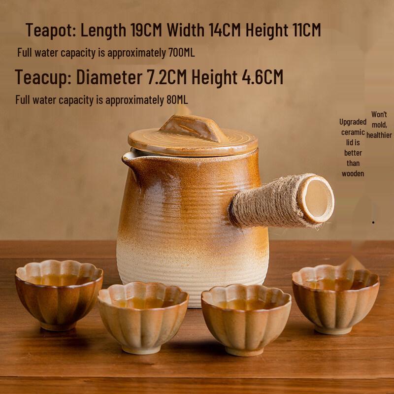 ZISIZ Ceramic Teapot Kettle for Stove Tea Ceremony