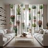 2pcs HD indoor pot pot Green plant decorative curtain Green digital printed curtain home decoration style decoration living r