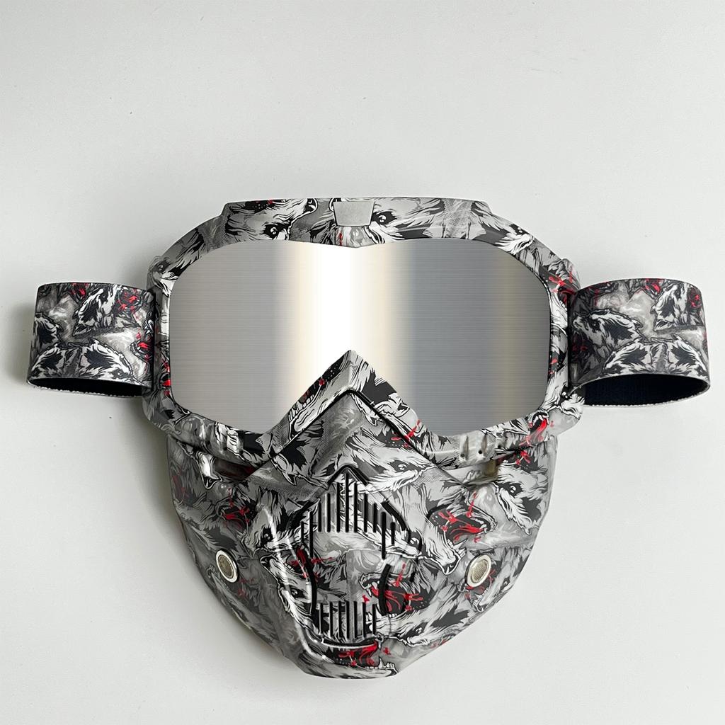 Windproof Outdoor Mask Glasses Men Off-road HD Lens MX MTB ATV Anti-Fog Full Face Protection Tactical Helmet Mask Adjustable