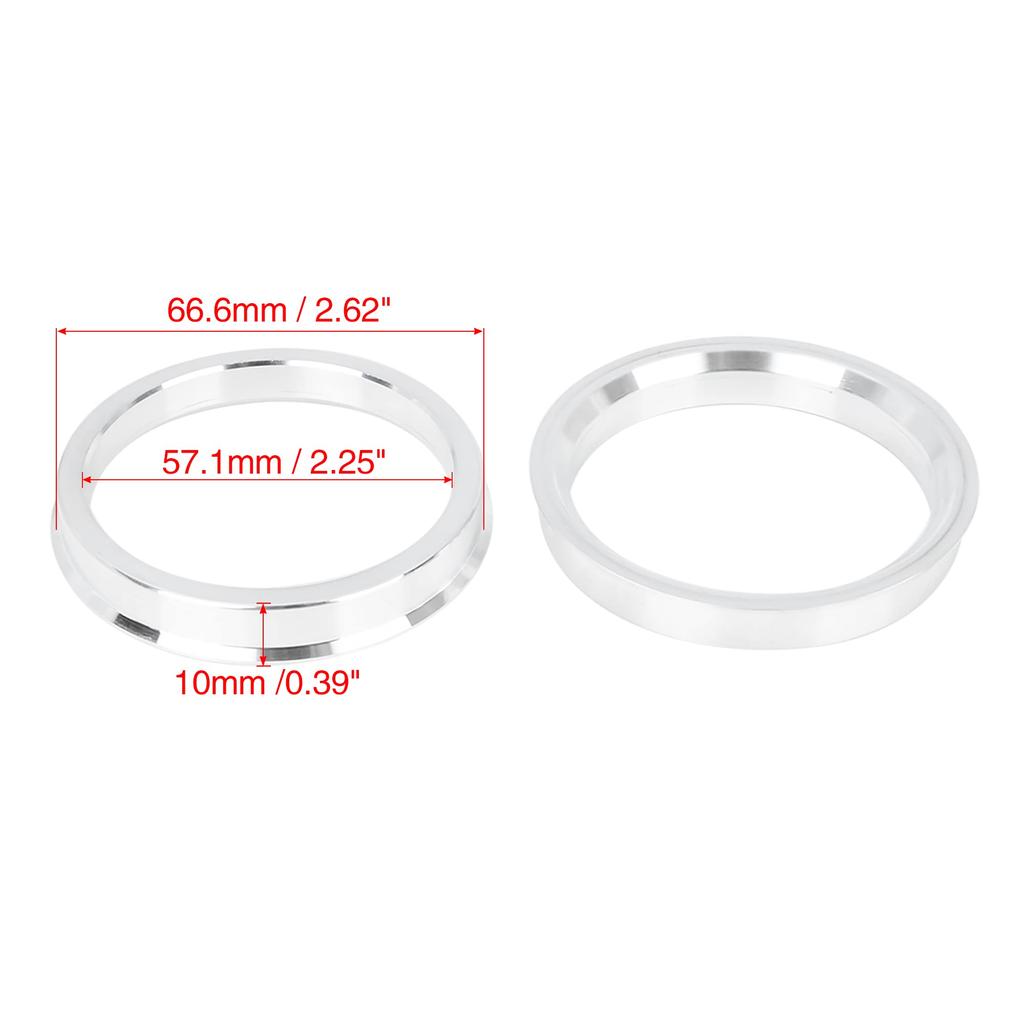uxcell Zentrierring, 2,6 Zoll (66,1 mm) / 2,2 Zoll (57.1 mm), Radnabe